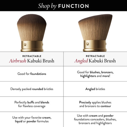 Retractable Angled Kabuki Brush